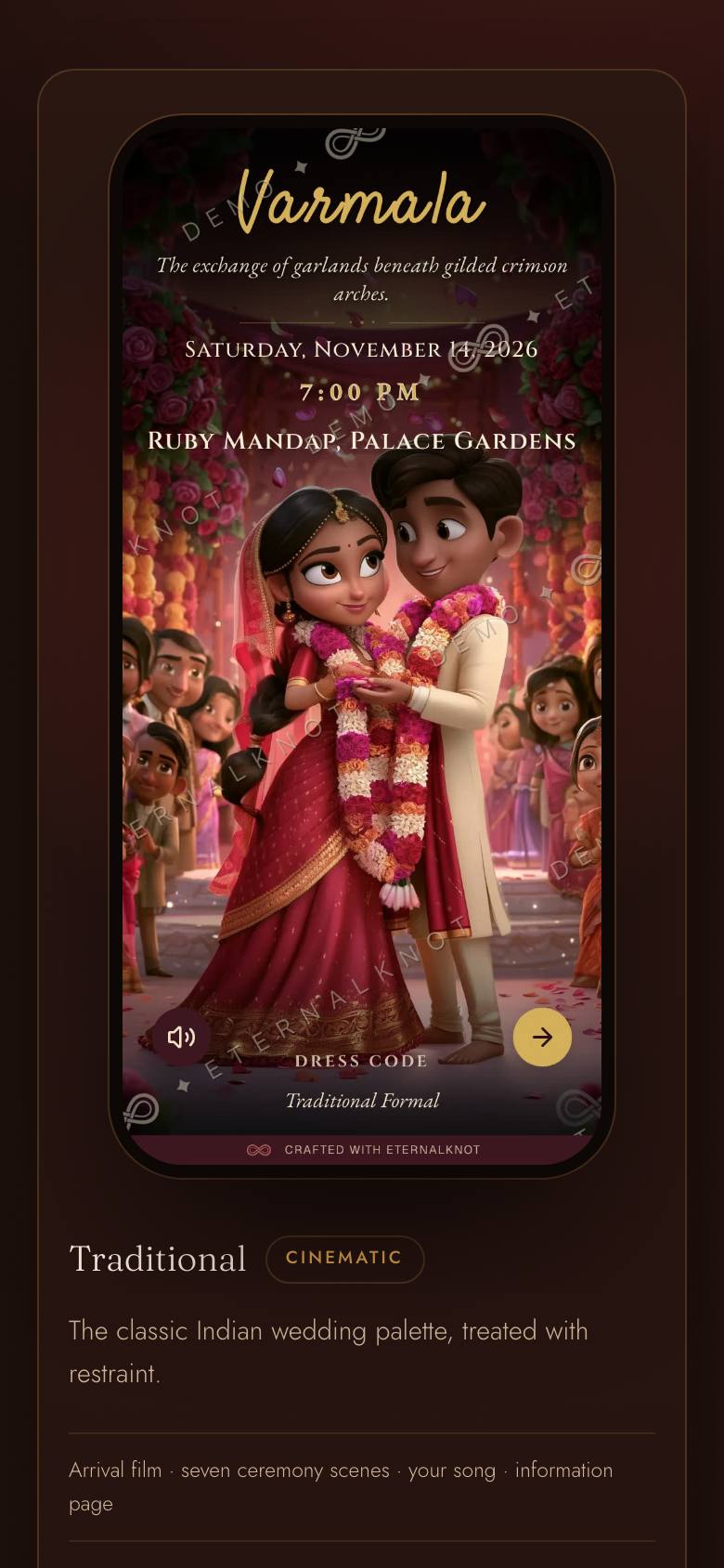 The template gallery on a phone, showing one template’s art and name