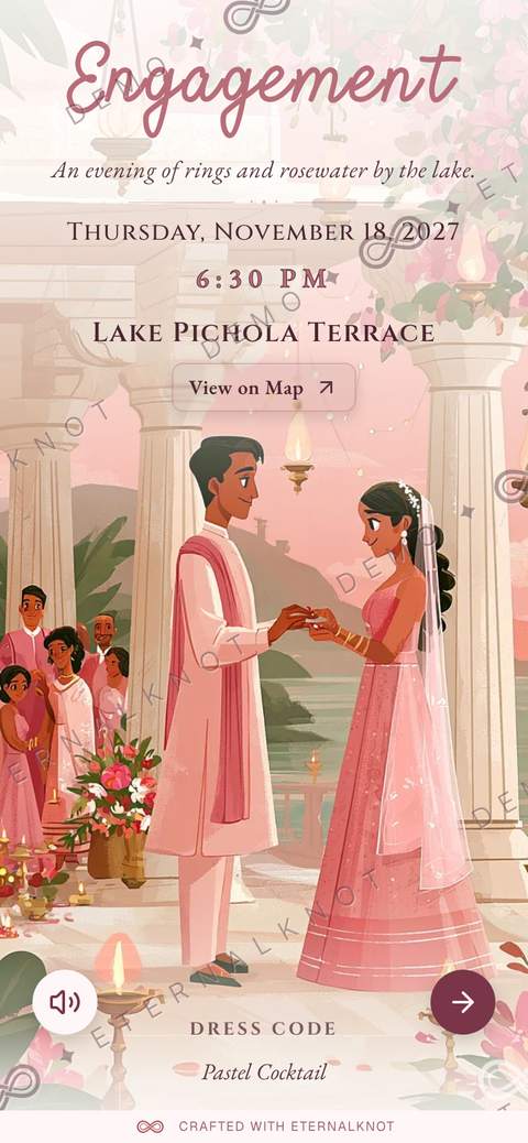 Rani Pichola template — the ring exchange on a lake terrace